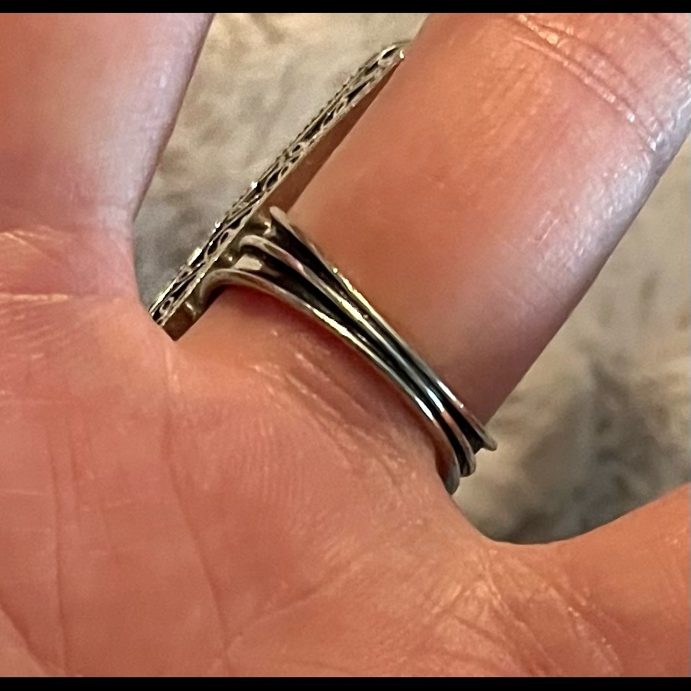 Handmade Sterling Silver Solar Agate ring - Picture 4 of 6